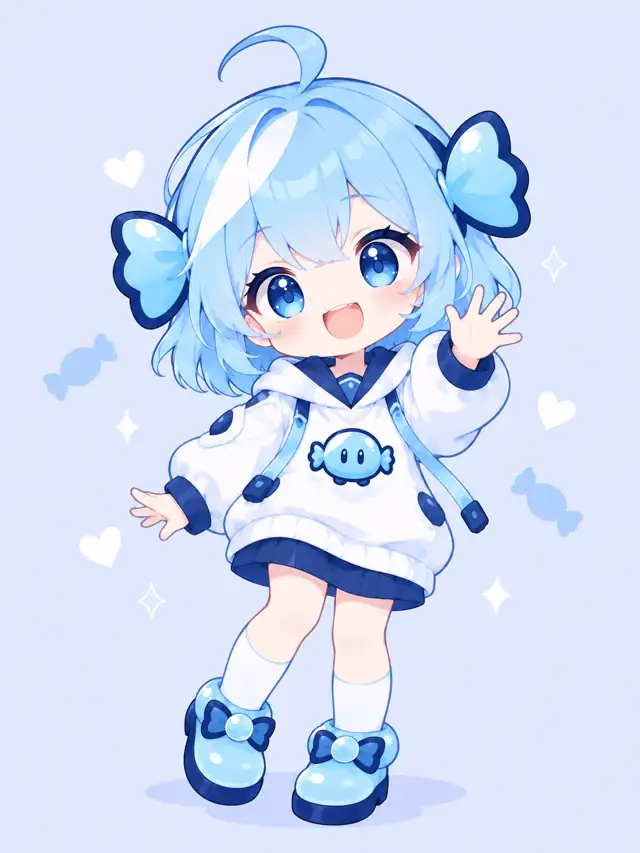 糖果加速器冰蓝色吉祥物 / Candy’s ice-blue mascot